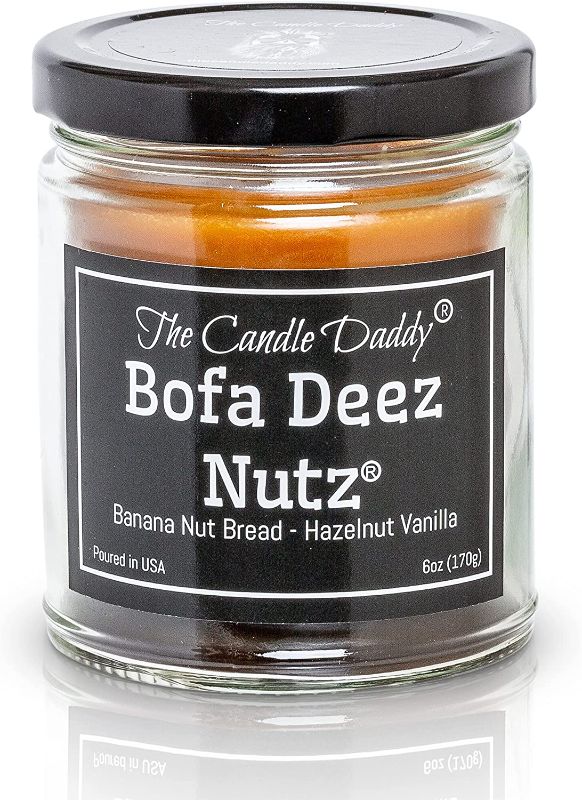 Photo 1 of Bofa Deez Nutz- Funny- Banana Nut Bread n Hazelnut Vanilla- Scented Candle- Double Pour- 6 Ounce- 40 Hour Burn Time
