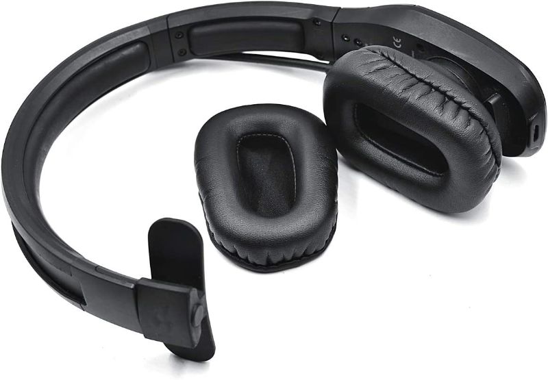 Photo 2 of B450 XT Ear Pads - defean Replacement Ear Cushion Cover Mic Foam Compatible with VXI BlueParrott B450-XT B450XT B450 XT Headset?Softer Leather,High-Density Noise Cancelling Foam, Added Thickness
