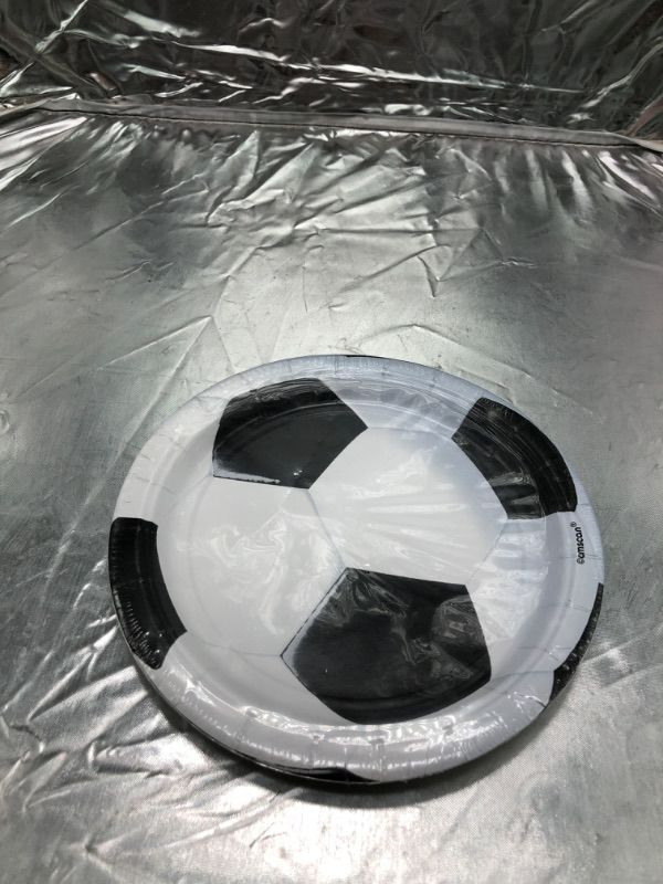 Photo 2 of Soccer Ball Party Plates, 7" Round, (Pack of 8)