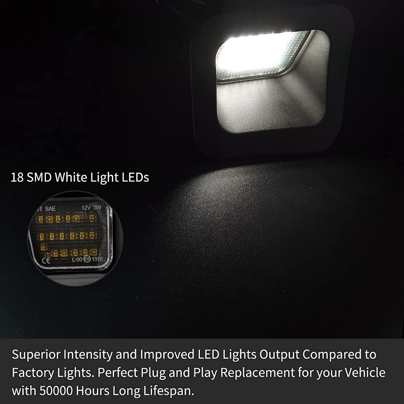 Photo 4 of AlyoNed Full LED License Plate Light Tag Lamp Assembly Smoke Lens Compatible with Dodge 2002-2010 RAM 1500, 2003-2010 Dodge RAM 2500/3500, RAM 2010-2018 1500, RAM 2010-2018 2500/3500 Truck Pickup