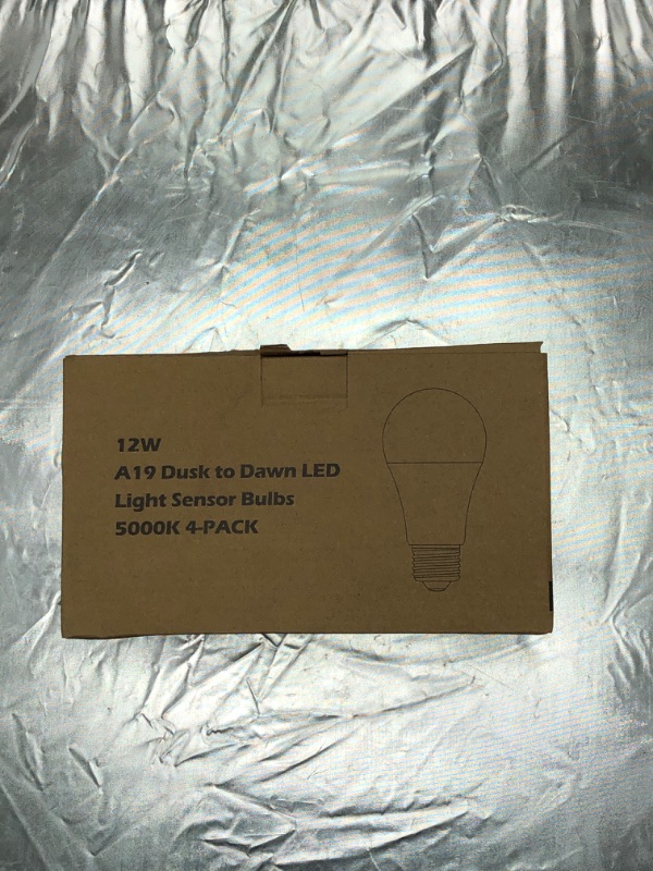 Photo 5 of Dusk to Dawn Light Sensor Bulbs, A19 12W(100 Watt Equivalent) LED Auto On Off Light Bulbs, 1200 Lumens, E26 Base, Daylight White 6000K Smart Sensor Lights Outdoor Indoor for Porch Garage Yard, 4-Pack