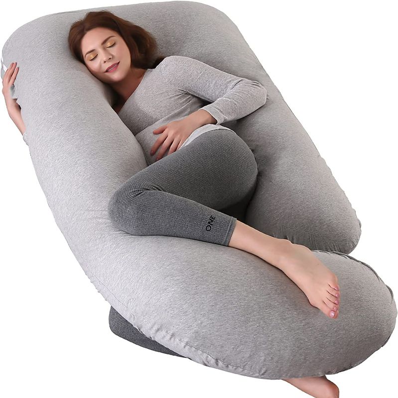 Photo 1 of Elover Pregnancy Must Haves Pregnancy Must Maves Pregnancy Pillow Full Body Maternity Support Pillow for Pregnant Women Washable Jersey Cover Size 57" (Light Gray)