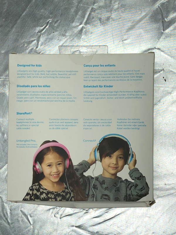 Photo 6 of LilGadgets Connect+ Kids Wired Headphones with Microphone, Volume Limiting for Safe Listening, Adjustable Headband, Cushioned Earpads to Ensure Comfort, for Kids, Toddlers, Boys & Girls, Blue