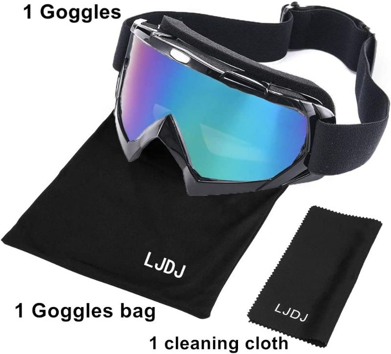 Photo 5 of LJDJ Motorcycle Goggles -Dirt Bike ATV Motocross Eyewear Anti-UV Adjustable MX Riding Offroad Protective Glasses Racing Combat Tactical Military Goggles for Men Women Youth Adult