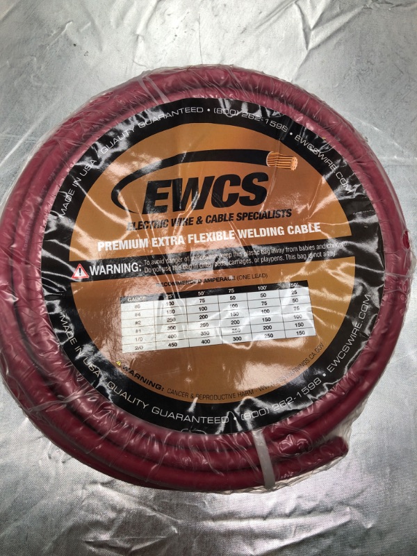 Photo 4 of EWCS 4 Gauge Premium Extra Flexible Welding Cable 600 Volt - Red - 20 Feet - Made in the USA