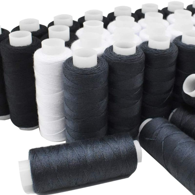 Photo 1 of Sewing Threads Kits Polyester 30 Spool 250 Yards Per Spools for Hand Machine Sewing (White/Black/Navy)