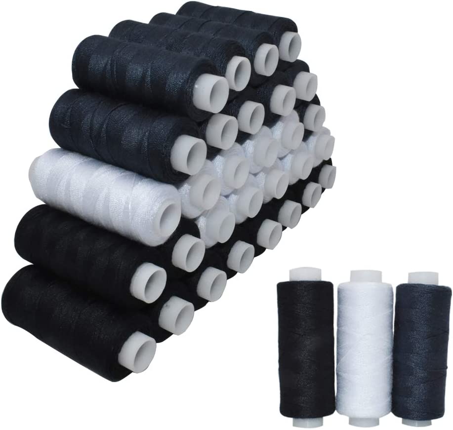 Photo 2 of Sewing Threads Kits Polyester 30 Spool 250 Yards Per Spools for Hand Machine Sewing (White/Black/Navy)