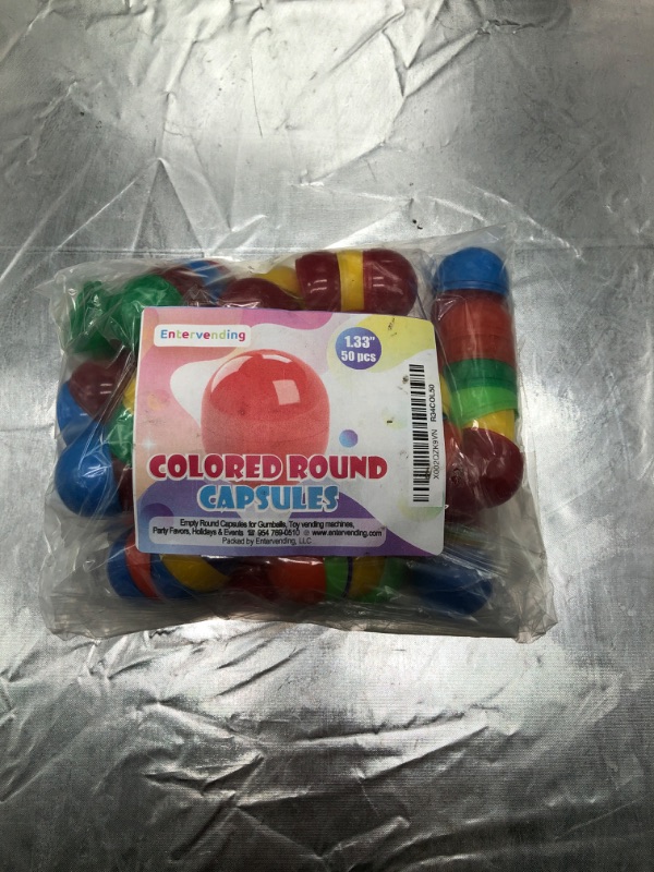 Photo 3 of Vending Machine Capsules in Bulk - 50 Pcs Toy Capsules - Assorted Colors 1.3 Inches Oval Plastic Capsules - Prize Container Vending Capsule - Plastic Party Favor Containers