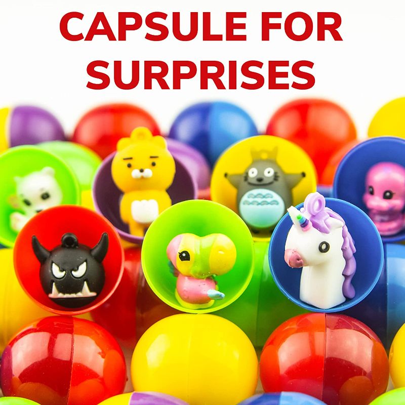Photo 1 of Vending Machine Capsules in Bulk - 50 Pcs Toy Capsules - Assorted Colors 1.3 Inches Oval Plastic Capsules - Prize Container Vending Capsule - Plastic Party Favor Containers