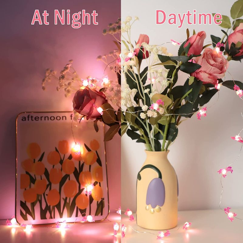 Photo 4 of Holitown Unicorn Decor String Lights 10ft 30LED Pink Unicorn Theme Battery Powered Lights with Remote Kid Room Decor USB Plug in Fairy Pink Lights for Wedding Decor Party Lights Mothers Day Gifts
