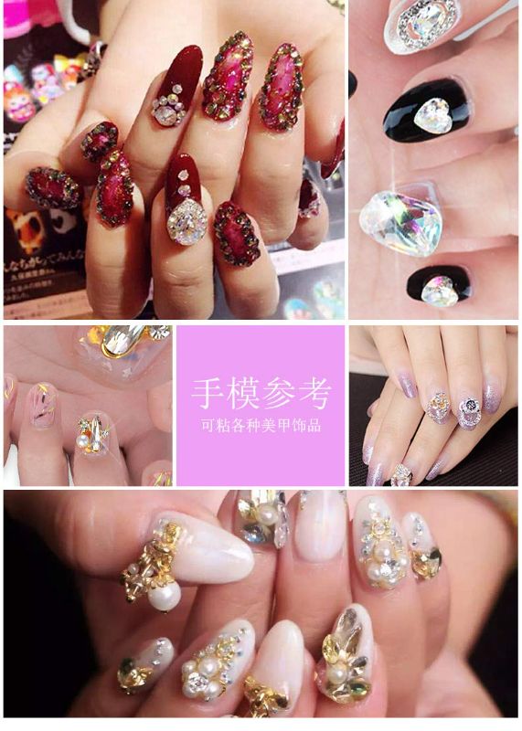 Photo 4 of Minejin Nail Art  Rhinestone  Builder Glue Soak Off UV Gelfor Gem Stones Jewelry Diamond Beads 8ml With Sequins And Pen Tool