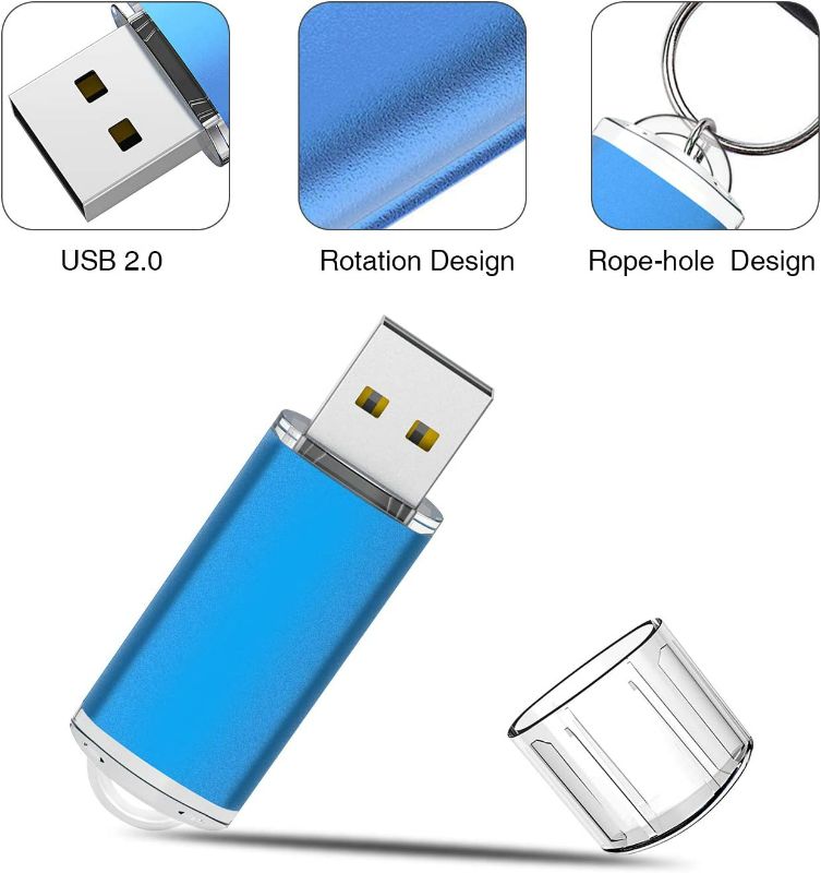 Photo 2 of RAOYI 10 Pack 4GB USB Flash Drives USB 2.0 Memory Stick Bulk Thumb Drives Thumb Drive Jump Drive (5 Mixed Colors: Black Blue Green Orange Silver)