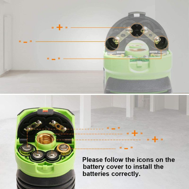 Photo 3 of Huepar Self-Leveling Green Laser Level Cross Line with 2 Plumb Dots Laser Tool -360-Degree Horizontal Line Plus Large Fan Angle of Vertical Beam with Up & Down Points -Magnetic Pivoting Base 621CG