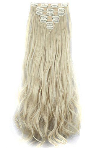 Photo 2 of 7Pcs 16 Clips 23"-24" Thick Curly Straight Full Head Clip in on Double Weft Hair Extensions