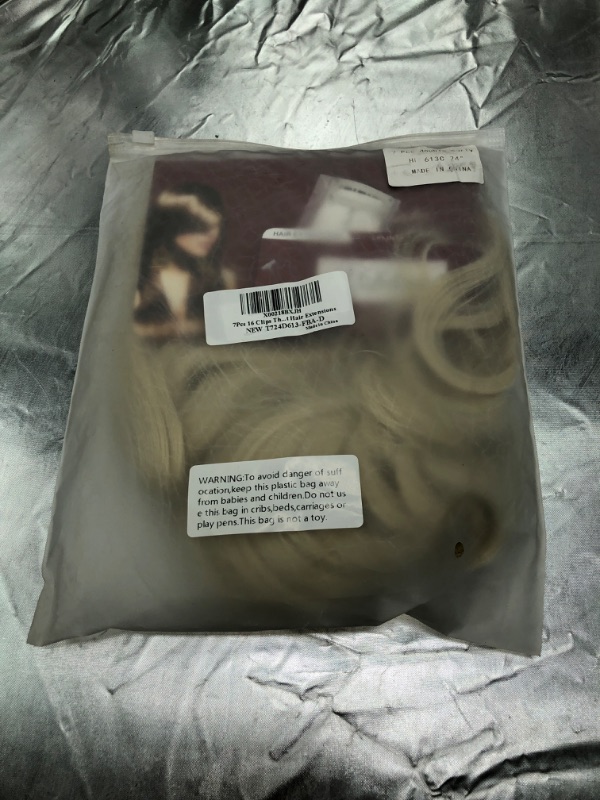 Photo 6 of 7Pcs 16 Clips 23"-24" Thick Curly Straight Full Head Clip in on Double Weft Hair Extensions BLONDE