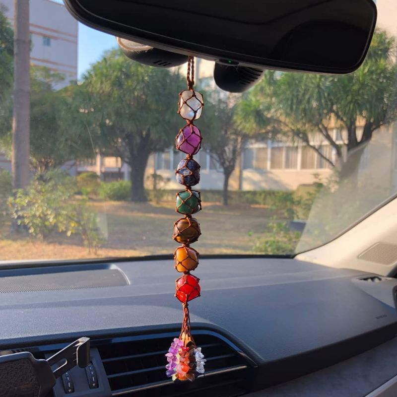 Photo 3 of  7 Chakra Healing Crystals Feng Shui Hanging Ornament Car Ornament Meditation Hanging Ornament Window Ornament for Home Decor Party Decor 
