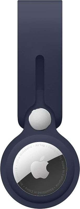Photo 2 of 4 Pack Silicone Case for Airtags with Keychain, Protective Cover for Apple Air tag Key Finder Tracker, Pet Dog Itag Collar Necklace, Airtag Accessories Holder for airtag Loop NAVY BLUE 