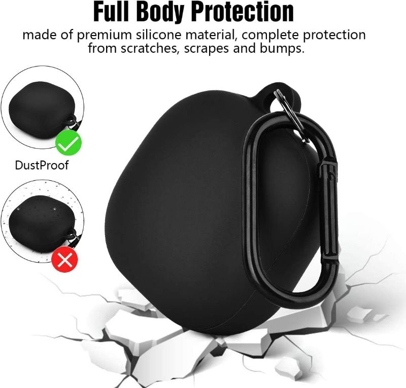 Photo 4 of Silicone Case Compatible with Samsung Galaxy Buds 2 Pro/Galaxy Buds 2/ Galaxy Buds Pro/Galaxy Buds Live Case (Black)