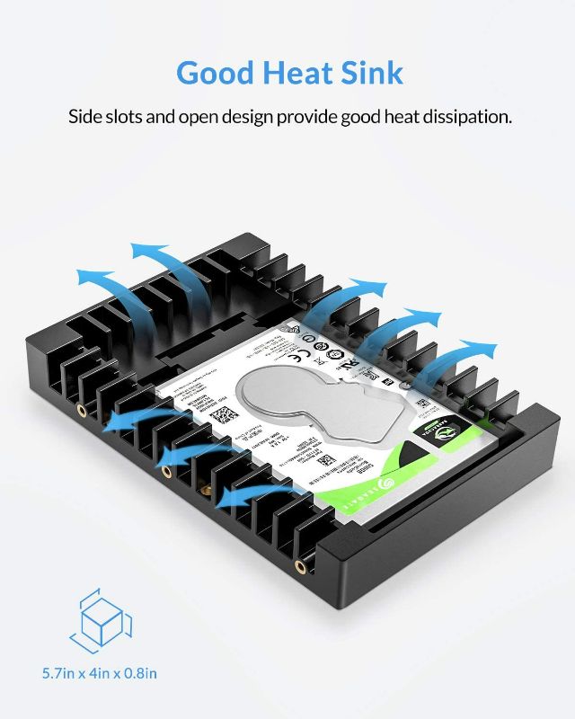 Photo 4 of ORICO 2.5 SSD SATA to 3.5 Hard Drive Adapter Internal Drive Bay Converter Mounting Bracket Caddy Tray for 7 / 9.5 / 12.5mm 2.5 inch HDD / SSD with SATA III Interface(1125SS)