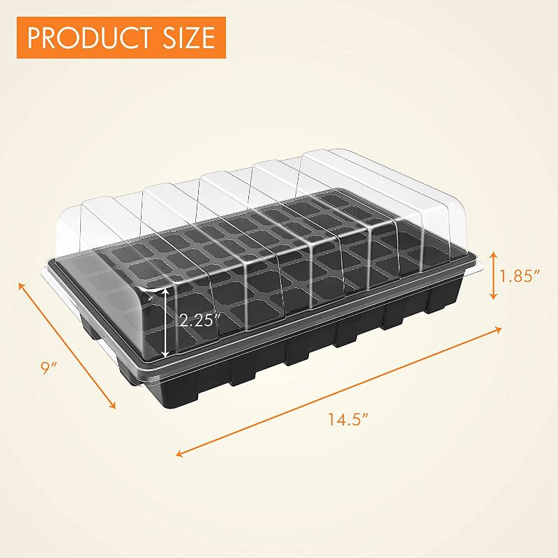 Photo 6 of Gardzen 5-Set Garden Propagator Set, Seed Tray Kits with 200-Cell, Seed Starter Tray with Dome and Base 15" x 9" (40-Cell Per Tray)