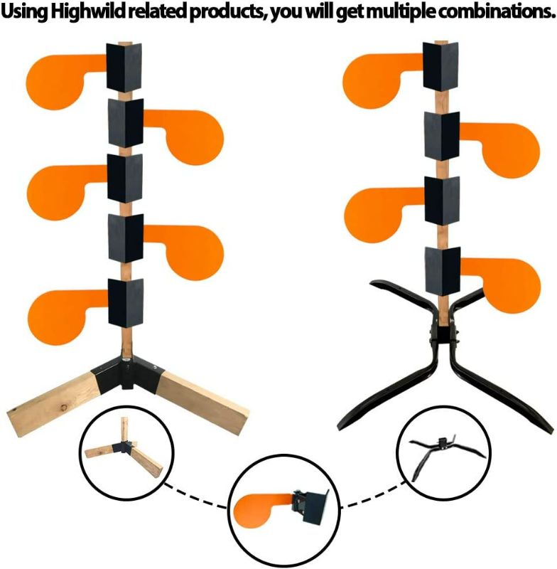 Photo 3 of Highwild 6" x 3/8" AR500 Dueling Tree Paddle Steel Target Set - for Use with 2X4 Board - 2 Pack