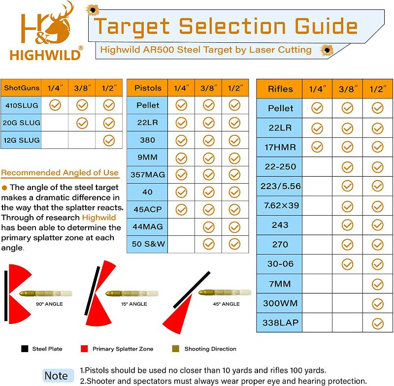 Photo 5 of Highwild 6" x 3/8" AR500 Dueling Tree Paddle Steel Target Set - for Use with 2X4 Board - 2 Pack