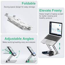 Photo 2 of BlitzWolf®BW-ELS4 Laptop Stand Bracket Foldable Aluminum Alloy Laptop Stand Heat Dissipation Adjustable Angle Hold up to 8kg Broad Compatibility - Silver