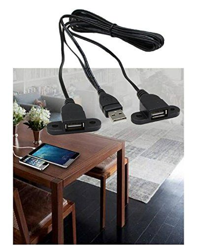 Photo 6 of SinLoon USB 2.0 Charging Cable USB 2.0 Y Splitter USB 2.0 Male to Dual USB Female Panel Mount Charging Cable for Wine Cabinet, Hotel,Furniture, Install USB Charging Port(1.5M)