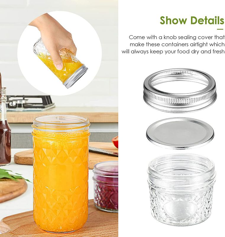 Photo 2 of Aitsite 4 OZ Mason Jars, 16 Piece Canning Jar Set With Regular Lids, Ideal for Jelly, Jam, Honey, Wedding Favors, Shower Favors, Baby Foods, DIY Magnetic Spice Jars