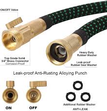 Photo 2 of 100FT Garden Hose Expandable Hose, Flexible Water Hose with Spray Nozzle, Car Wash Hose with Solid Brass Connector, Leakproof Lightweight Expanding Pipe for Watering and Washing (Black and Green)