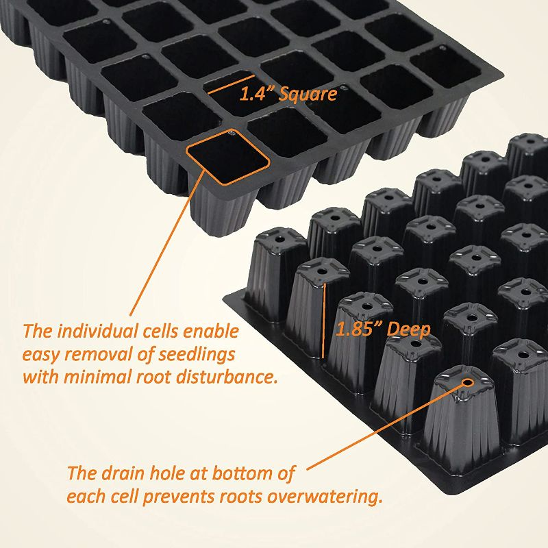 Photo 3 of Gardzen 5-Set Garden Propagator Set, Seed Tray Kits with 200-Cell, Seed Starter Tray with Dome and Base 15" x 9" (40-Cell Per Tray)