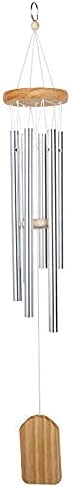 Photo 1 of Outdoor Wind Chime, Wind Chimes Bells 6 Metal Tubes Windchime for Garden, Yard, Patio, Home Decoration And Gift, Silver color (White Wind Chimes)