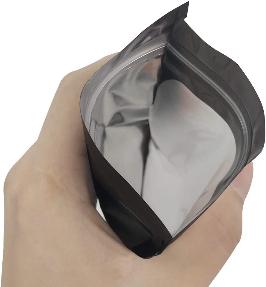 Photo 4 of 100 Pack Resealable Mylar Bags - ( 3.93x7.08 inches ) Smell Proof Bags with Clear Window Foil Pouch Bag Flat Bag Matte Black