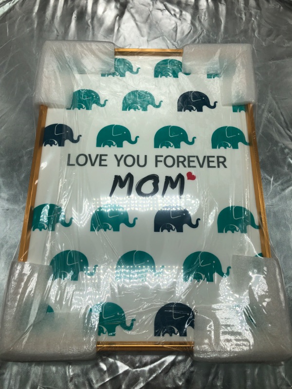 Photo 2 of Cyan Rain "Love You Forever Mom" Elephant Wall Art Frame