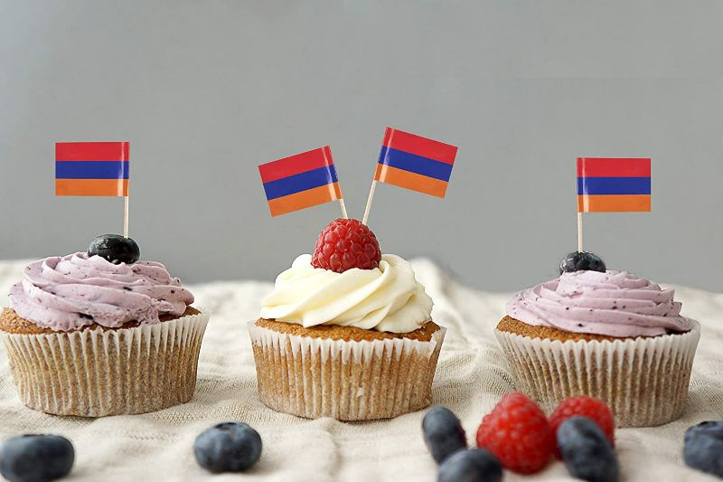 Photo 3 of JBCD Armenia Toothpick Flag Armenian Mini Small Cupcake Topper Flags (200 pcs)