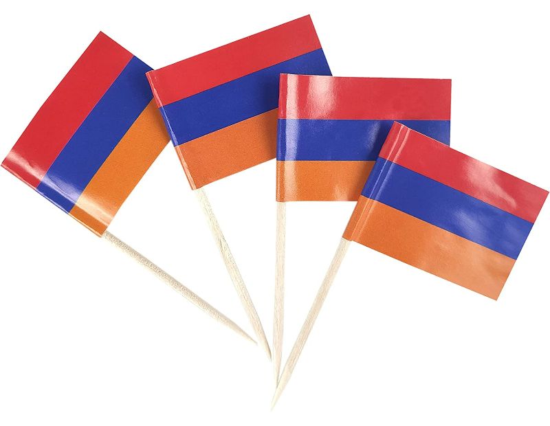 Photo 1 of JBCD Armenia Toothpick Flag Armenian Mini Small Cupcake Topper Flags (200 pcs)