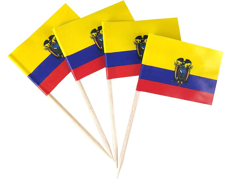 Photo 1 of JBCD Ecuador Toothpick Flag Ecuadoran Mini Small Cupcake Topper Flags (200 pcs)