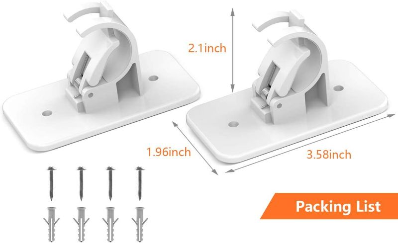 Photo 7 of FEATCH Curtain Rod Bracket Holder, Universal Plastic Self-Adhesive Wall Mount Holder for Curtain Rod(Curtain Rod Not Included) (1 Pack)