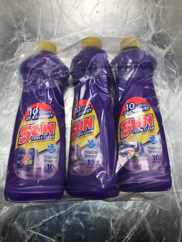 Photo 2 of Sun Triple Clean Tropical Breeze Laundry Detergent 15 FL Oz 10 Loads ( 3 Pack ) 