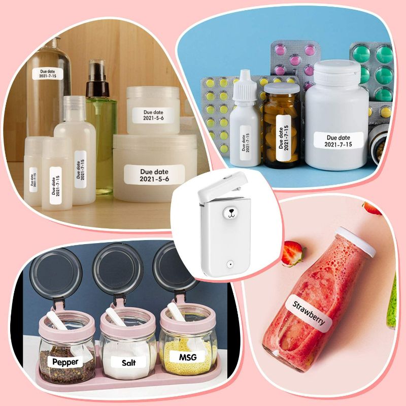 Photo 1 of D30S Label Maker,Smart Bluetooth Label Maker with 1 Roll Adhesive Label Thermal Paper,Portable Mini Thermal Label Printer for Smartphone Tablet,Easy to Use for Office,Home,Organization (White)