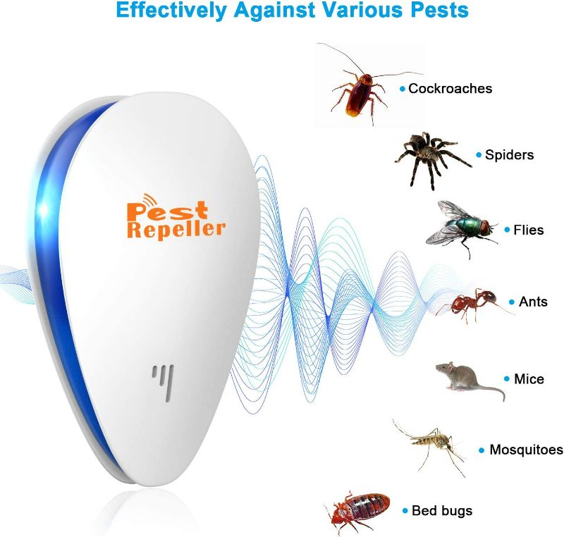 Photo 3 of  Ultrasonic Pest Repeller 6 Packs, Upgraded Ultrasonic Repellent Indoor for Rodent, Bugs, Mouse, Roach, Mosquito, Spider, Non-Toxic, Humans & Pets Safe