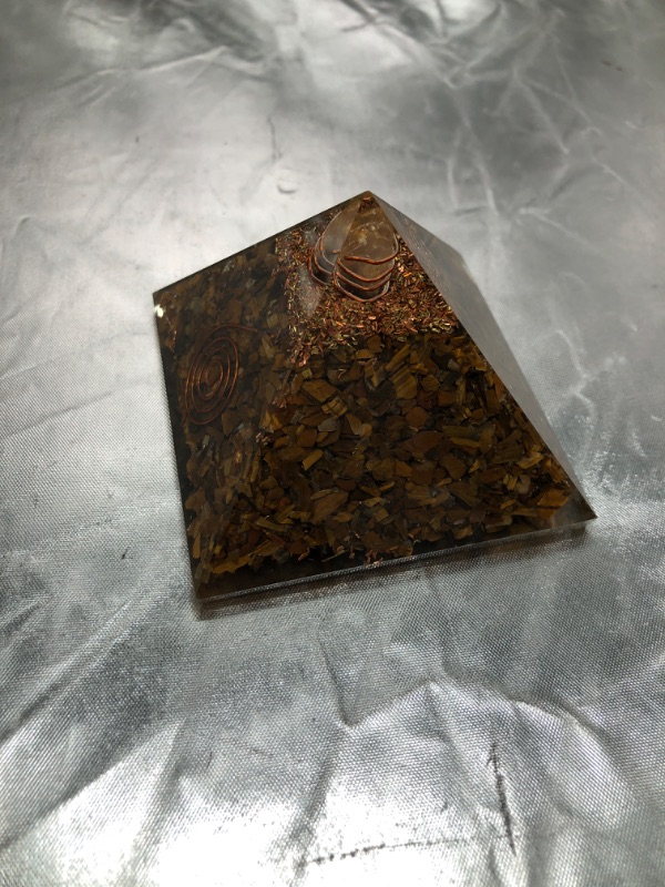 Photo 6 of Charged Chakra New Orgonite® Orgone Tourmaline 2.25" Pyramid Crystals Gemstones Copper Metal Mix Reiki Chakra (See Photo)