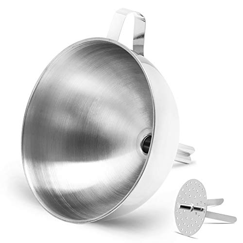 Photo 1 of 6'' Stainless Steel Large Kitchen Funnel with Detachable Strainer/Filter for Transferring of Liquid Dry Ingredients