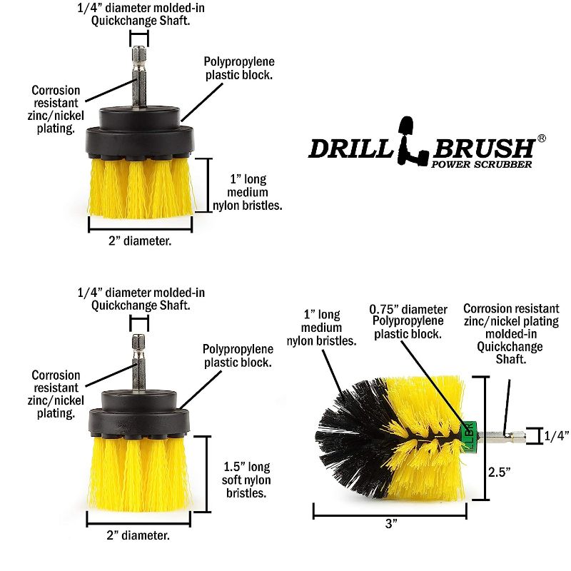 Photo 4 of Bathroom Accessories - Drill Brush - Shower Cleaner - Shower Curtain - Bathtub - Bath Mat - Sink - Tile - Grout Cleaner - Porcelain - Fiberglass - Cast Iron - Tub - Flooring