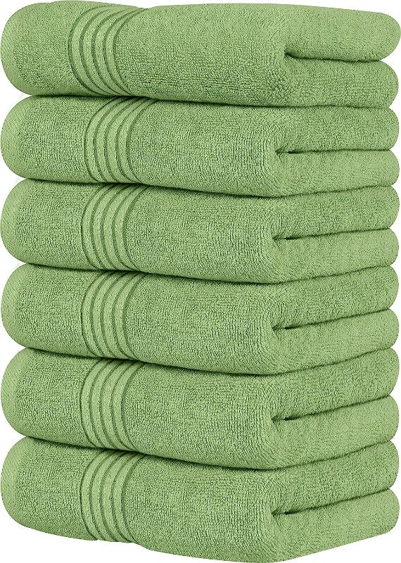 Photo 1 of Utopia Towels 6 Piece Luxury Hand Towels Set, (16 x 28 inches) 100% Ring Spun Cotton, Lightweight and Highly Absorbent 600GSM Towels for Bathroom, Travel, Camp, Hotel, and Spa (Sage Green)