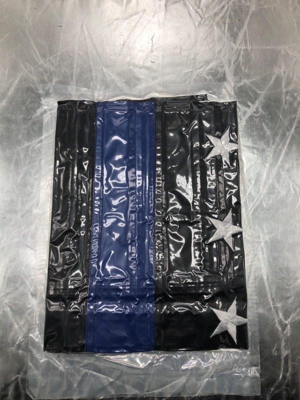 Photo 8 of Thin Blue Line Flag, 3x5 FT Blue line Flag Made in US, with Embroidered Stars, Sewn Stripes, Brass Grommets, UV Protection, 300D Nylon Black White and Blue