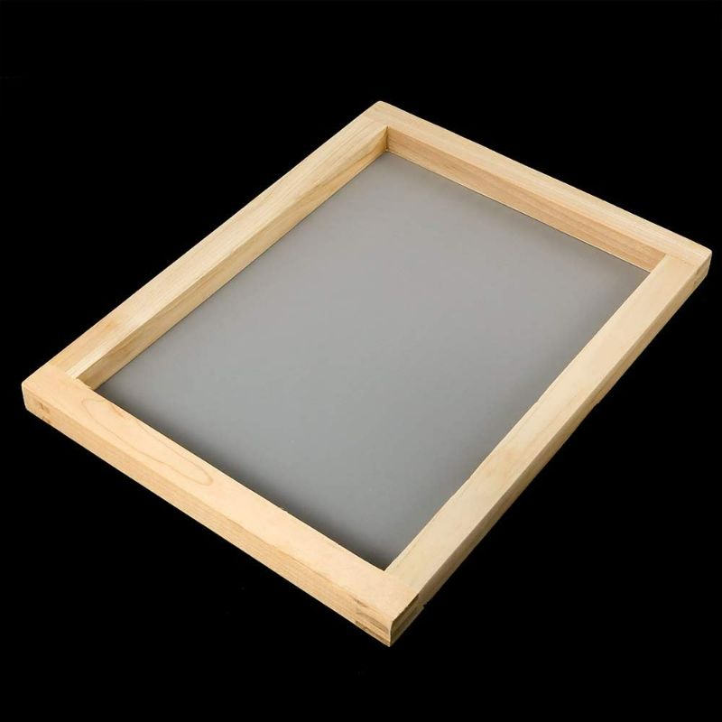 Photo 3 of Pllieay 6 Pieces Mini Wood Screen Printing Frames 6 x 8 Inch with 110 White Mesh for Screen Printing