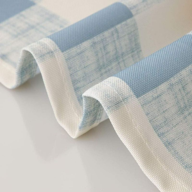 Photo 3 of VCVCOO Anti-Stain Checkered Cloth Napkins - 17 by 17 Inches Washable, 100% Polyester Dinner Napkins with Hemmed Edges Great for Weddings, Parties, Holiday (Blue, Set of 4)