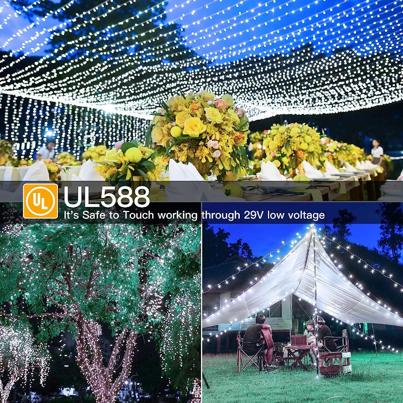 Photo 5 of Ollny Christmas Lights Outdoor 800LED/262ft - Cool White Super Long Christmas Tree Light with 8 Modes Timer Remote,Waterproof Plug in Fairy String Lights for Indoor Xmas House Outside Yard Decorations Cool White 800LED