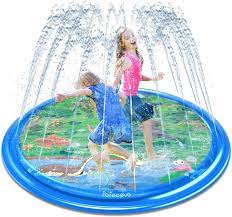 Photo 1 of PEFECEVE Splash Pad For Kids, 68” Outdoor Summer Splash Mat For Toddlers, Babies, And 1-12 Years Old Boys & Girls, Wading Splash & Sprinkler Water Toys For Fun Games, Party, And Play